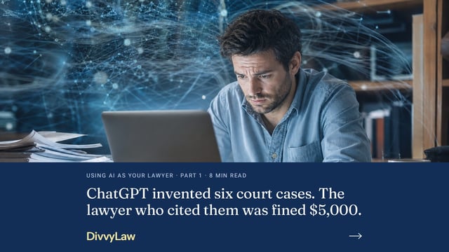Man frowning at his laptop. ChatGPT invented six court cases and the lawyer who cited them was fined $5,000.