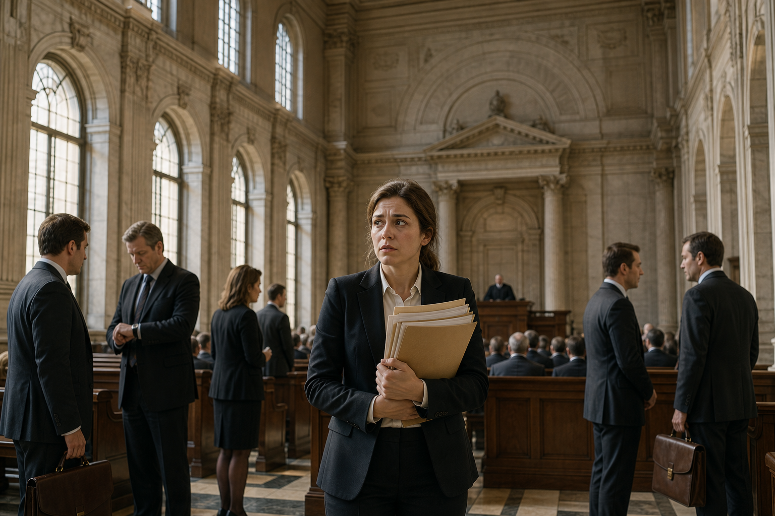 Woman in Courtroom